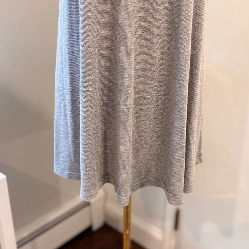 Free People (Beach) Grey Ribbed High Neck Swing Tank Mini Dress | Size S